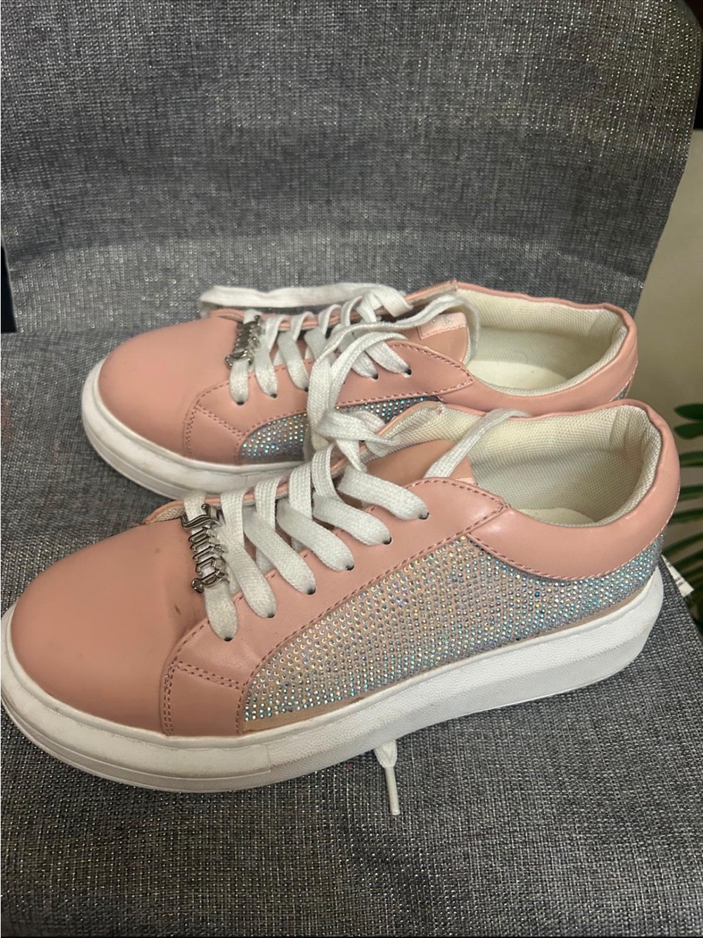 Juicy Couture Pink Rhinestone Platform Sneakers